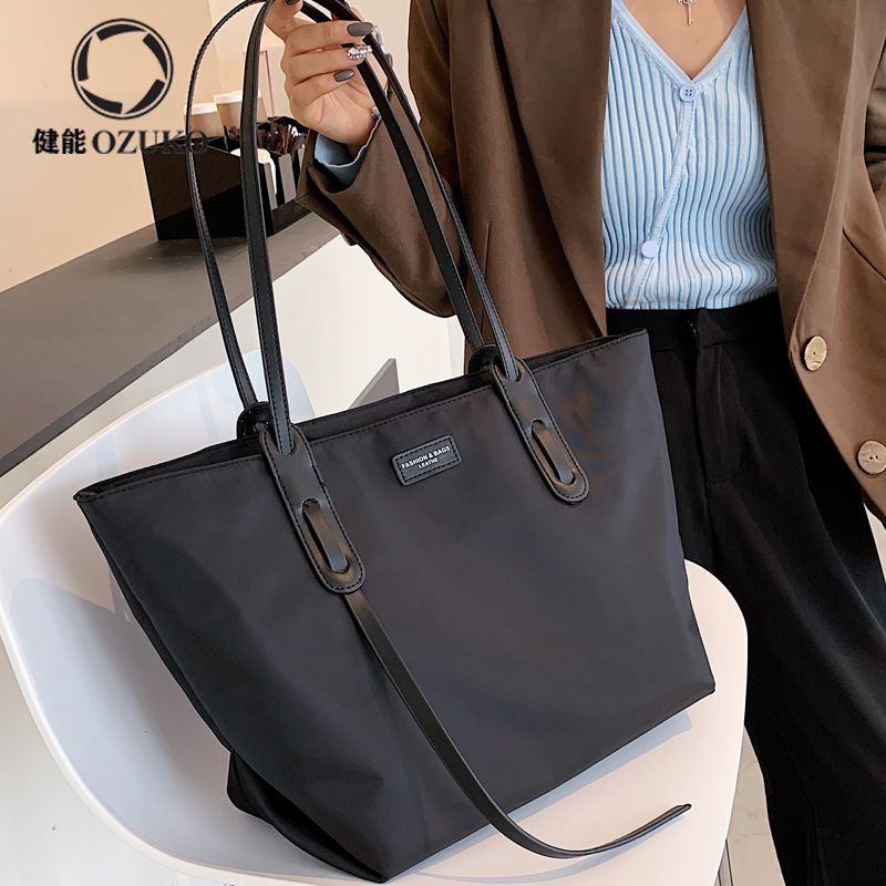 高級感大包包女大容量2022新款時尚黑色牛津布托特包單肩包