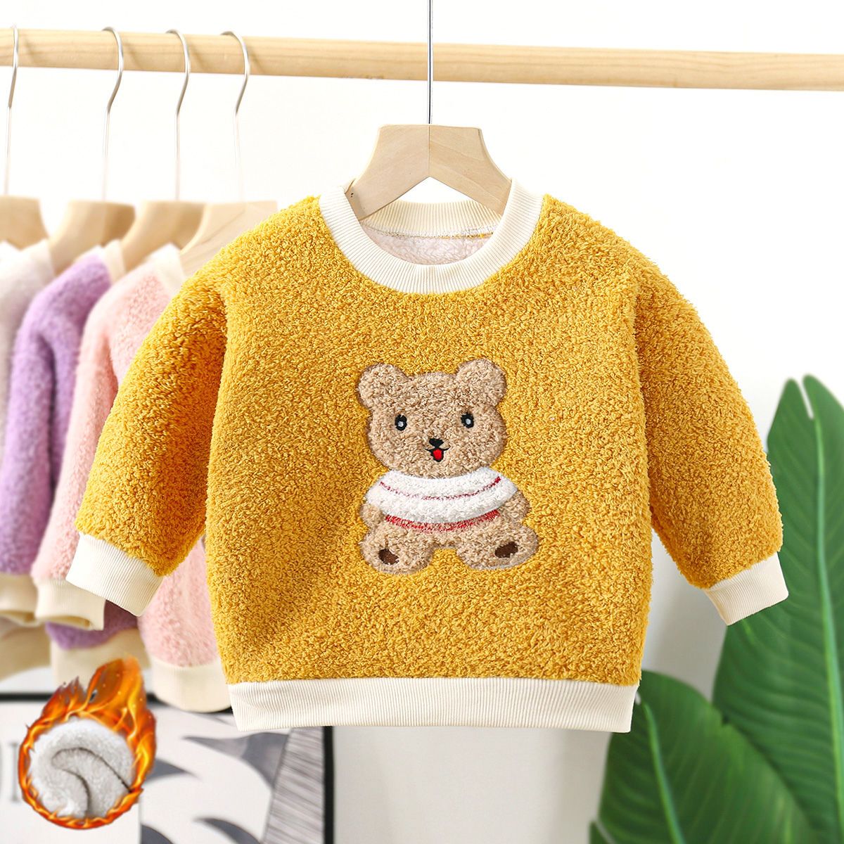 Children's fleece thickened sweater 2023 autumn and winter models 3 years old and 8 years old boys and girls clothes double-sided fleece warm autumn jacket