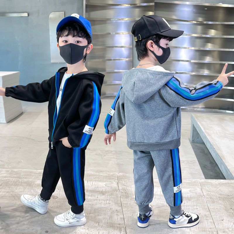 Boys' suit spring and autumn clothes new  children's handsome casual baby sports children's foreign style autumn clothes trend