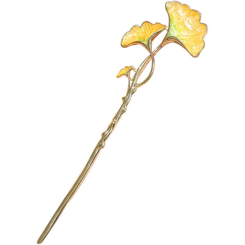 Elegante fermaglio per capelli ginkgo stile foresta per donna_voghion.com