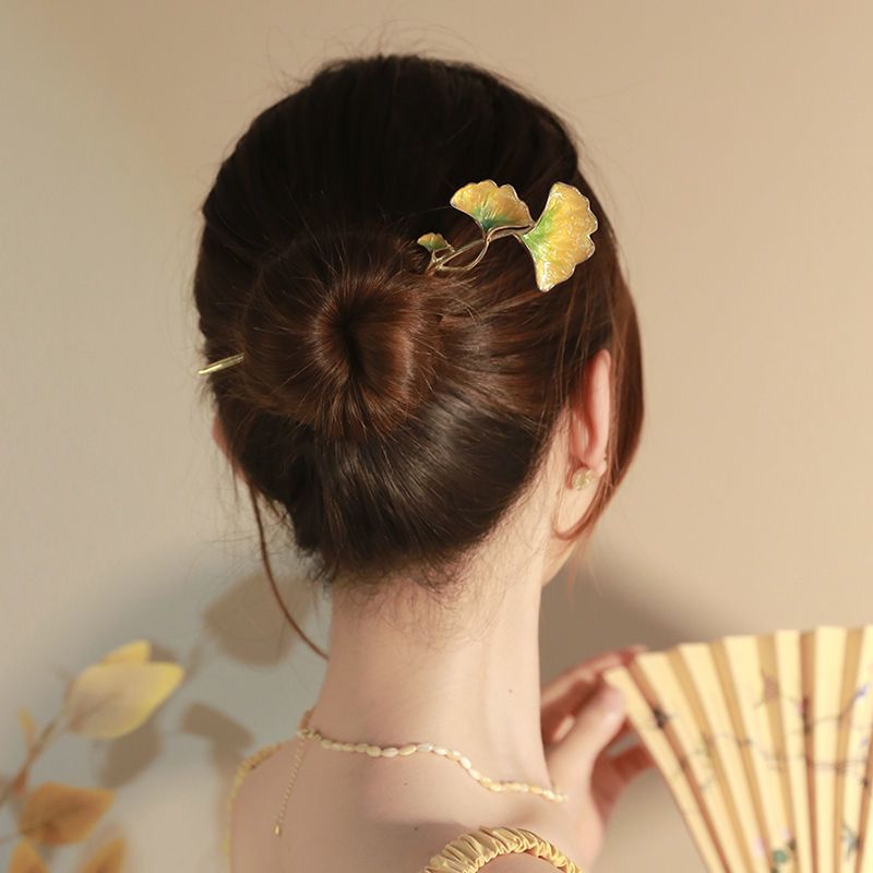 Elegante fermaglio per capelli ginkgo stile foresta per donna_voghion.com