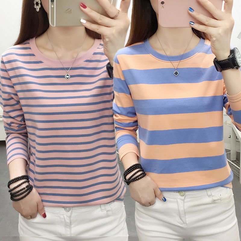 Pure cotton all-match long-sleeved t-shirt women's top autumn new middle-aged mother fashion outerwear large size loose bottoming shirt