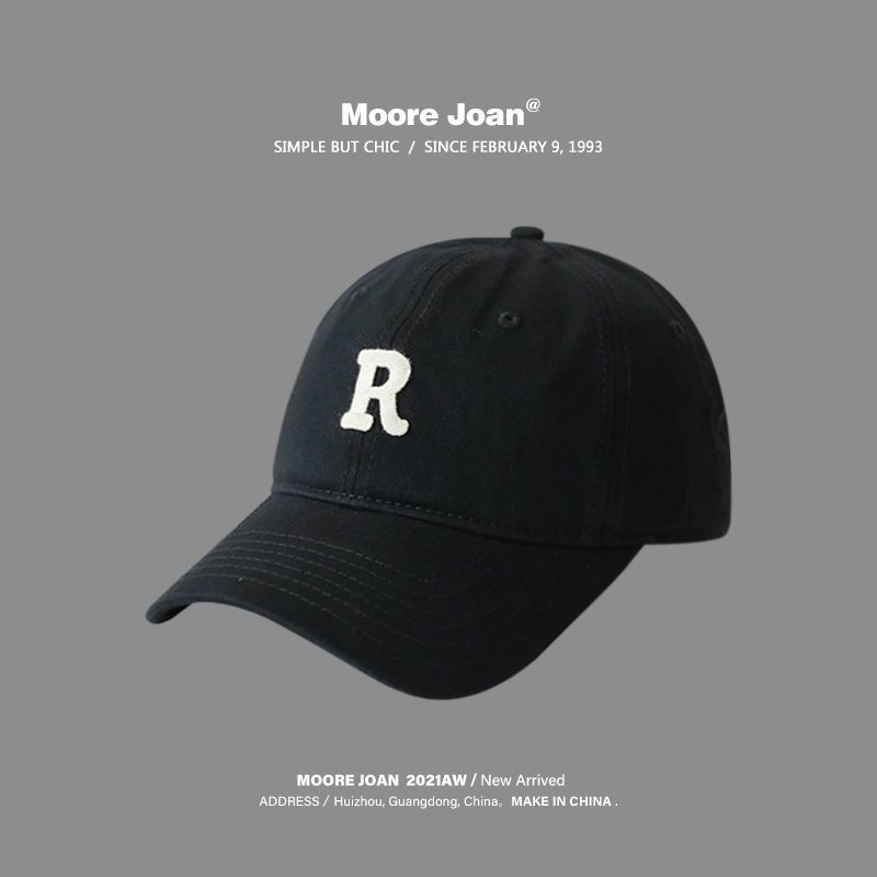 Baseball hat female spring and autumn Korean version of the letter R logo new fashion all-match summer face small peaked cap male