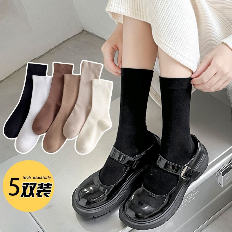 Socks women's mid-tube cute Japanese jk pile socks ins trendy all-match Korean version high-value Mori autumn stockings