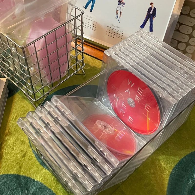CD box storage box display rack acrylic disc box storage basket album cd book display shelf transparent high value