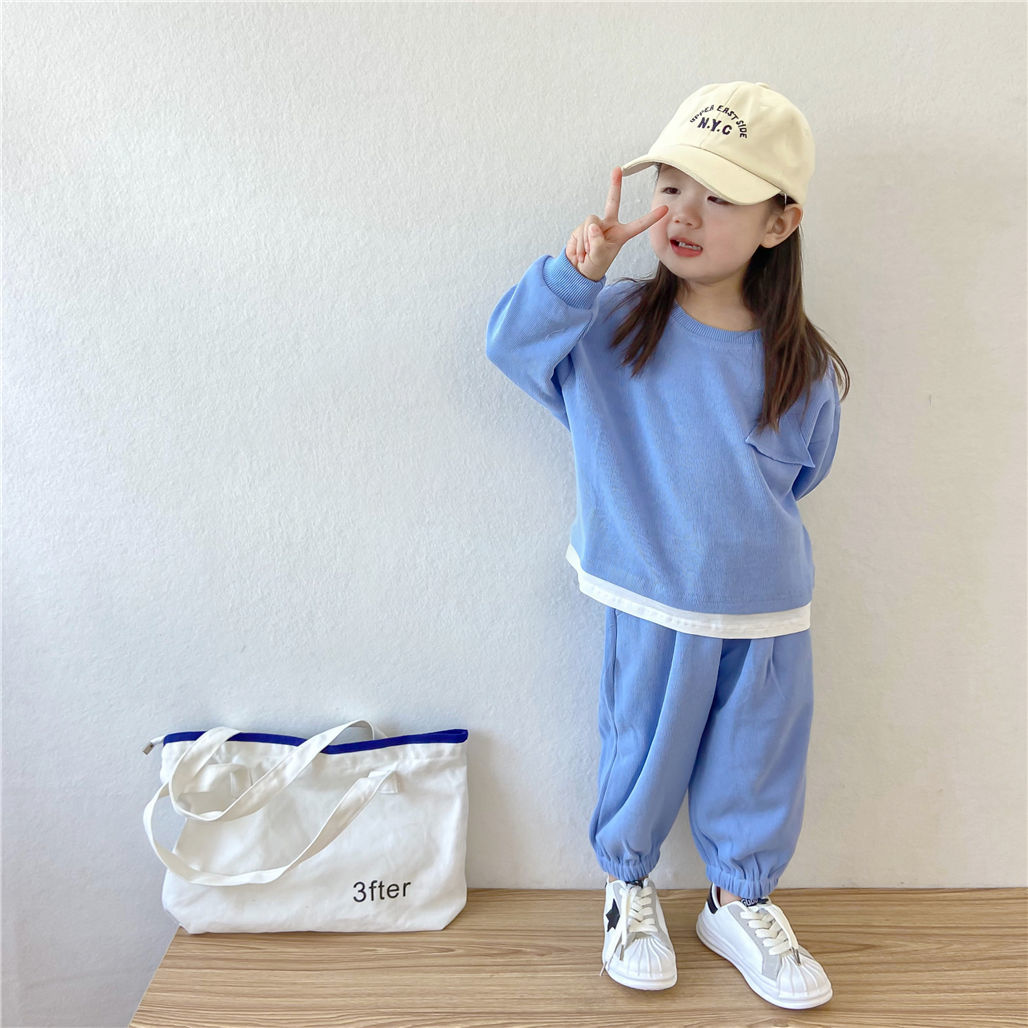 Girls spring and Autumn suit  new children fashion foreign style sports hoodie two sets of baby autumn a complete set