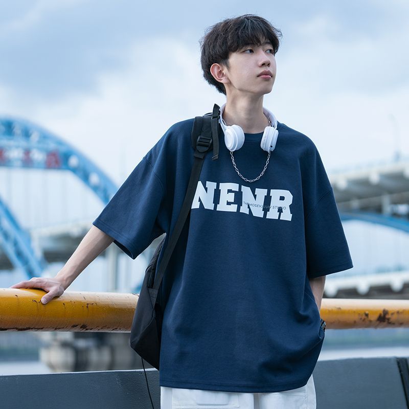 日系cityboy男生t恤短袖ins潮牌夏季寬鬆百搭純棉半袖體恤上衣服