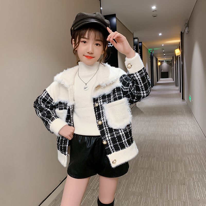 Girls' small fragrant wind jacket 2022 autumn clothes new big girls foreign style spring and autumn children's clothing Korean fashionable trendy clothes