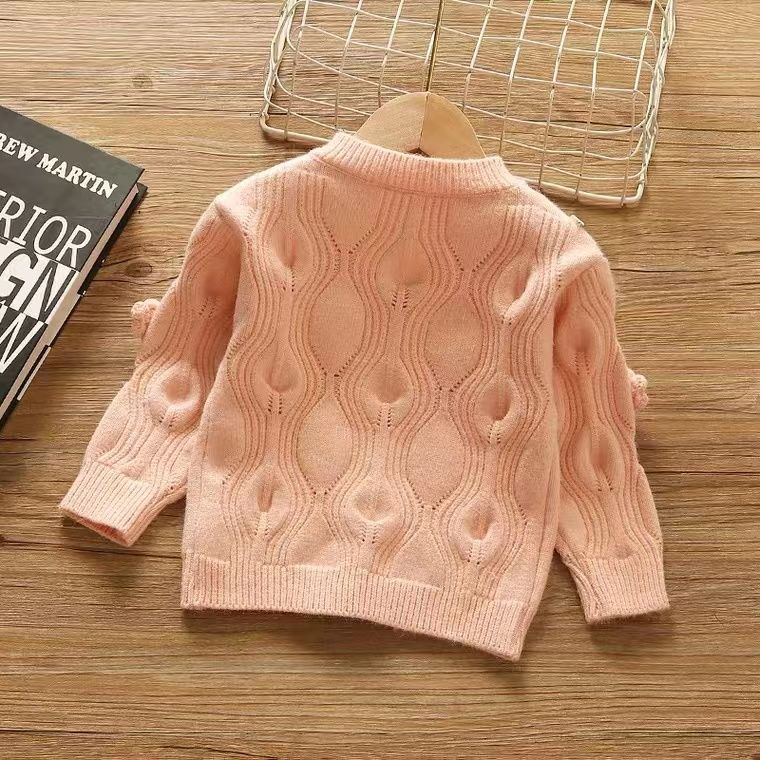 Girls knitted cardigan foreign style 2023 autumn new Korean version baby girl sweater coat children's children's clothing tide