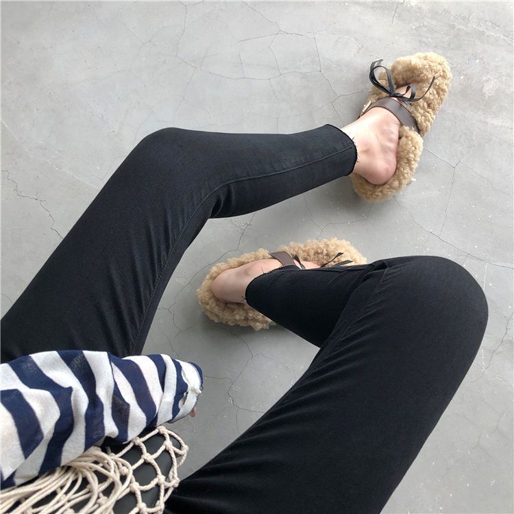 Black high-waisted jeans women's skinny elastic nine-point pants 2023 spring and autumn new slimming all-match high-elastic pencil pants