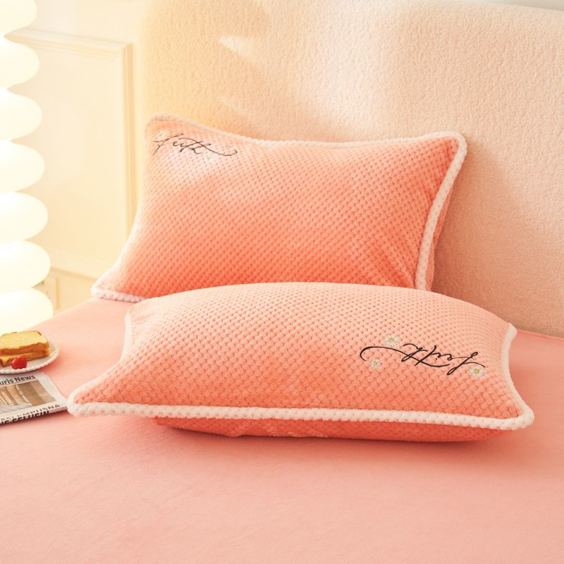 加厚贝贝牛奶绒枕套一对装法兰绒枕套单只单人珊瑚绒枕头套