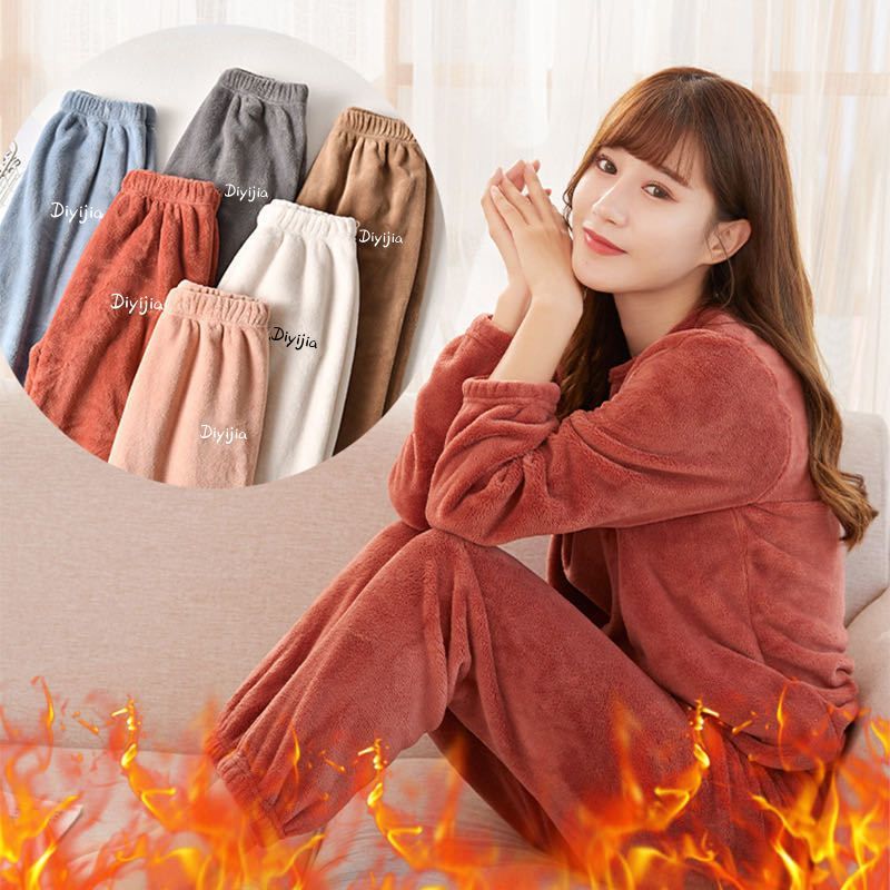 Fairy Warm Suit Women's Thick Coral Fleece Home Suit Outerwear Versatile Loose Lazy Suit Hairy Loose
