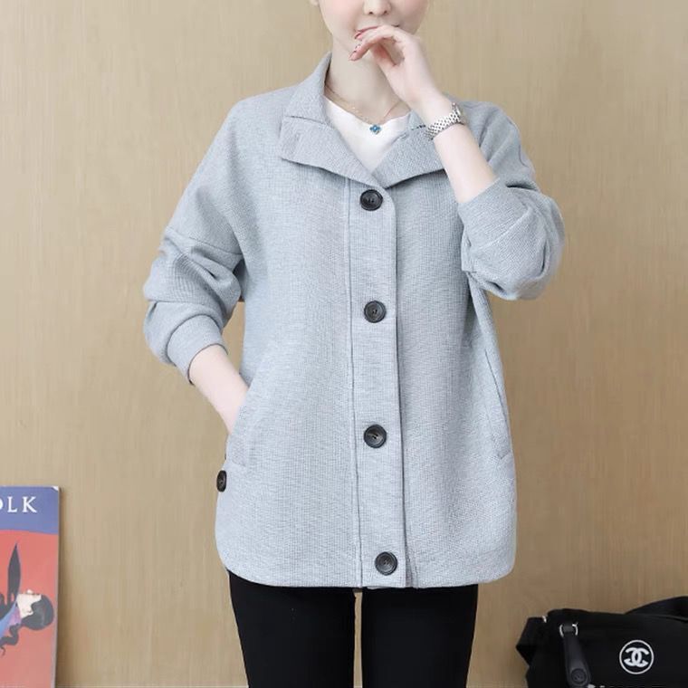 胖mm春秋休閒外套女長袖大碼女裝寬鬆遮肚百搭開衫上衣洋氣200斤