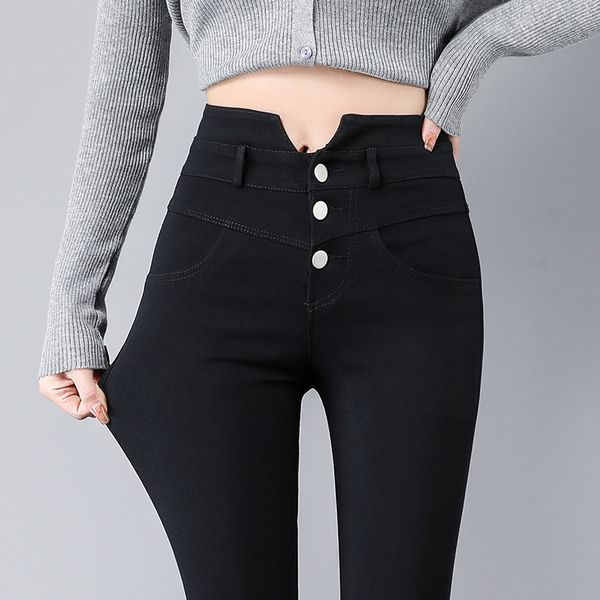 2022 autumn and winter new products pencil pants high waist slim all-match leggings outerwear slim black pencil trousers women
