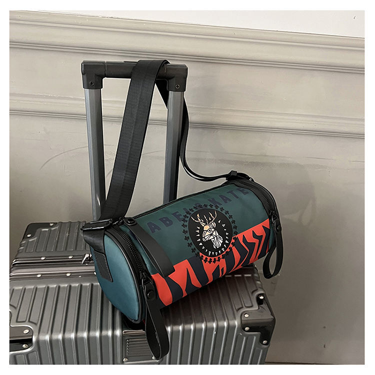 2024 neue Marke frauen Mode Leinwand Crossbody Brust Casual Große Kapazität Nylon Zylinder Tasche_voghion.com