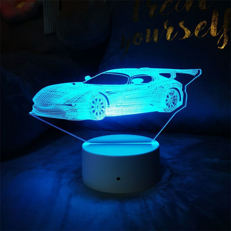 Kreative Illusion Schreibtischlampe Sport Design USB Nachtlicht Atmosphäre LED Fernbedienung Auto Tischplatte Kleines Ornament Geschenk_voghion.com