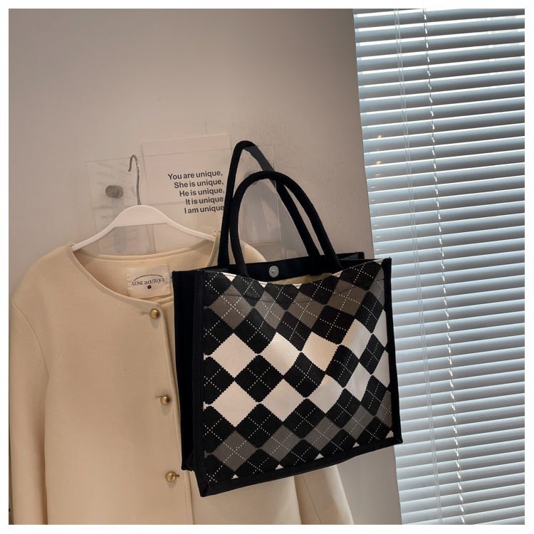 Damernas casual canvas tote väska för vardag och studier_voghion.com