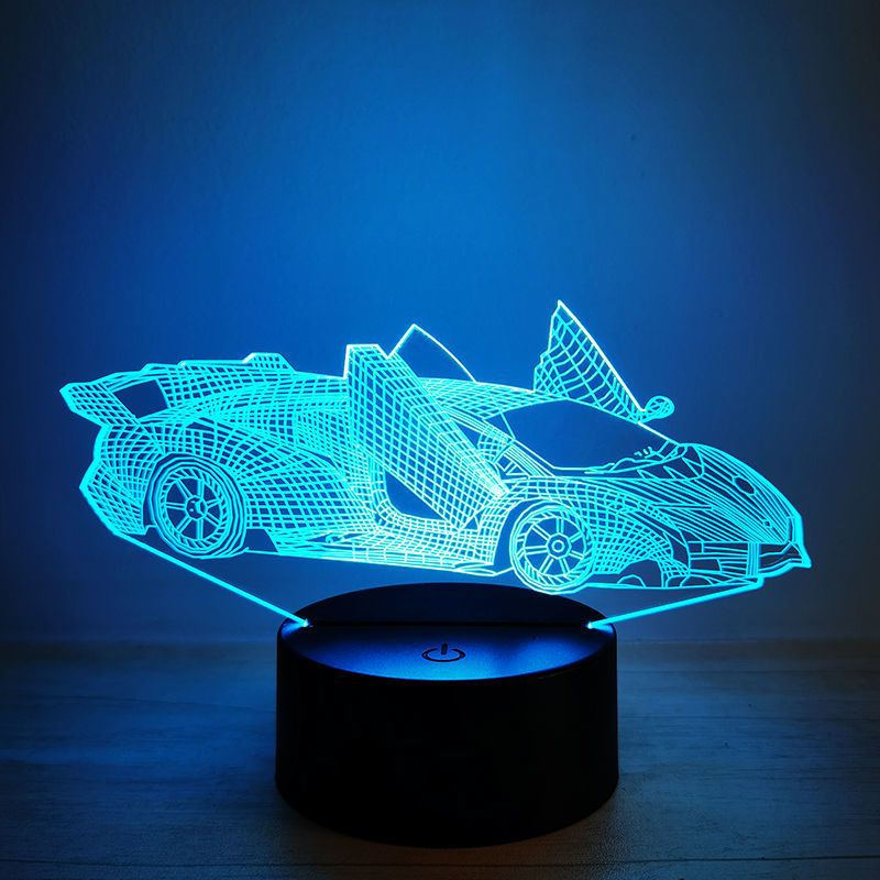 Kreative Illusion Schreibtischlampe Sport Design USB Nachtlicht Atmosphäre LED Fernbedienung Auto Tischplatte Kleines Ornament Geschenk_voghion.com