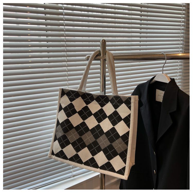 Damernas casual canvas tote väska för vardag och studier_voghion.com