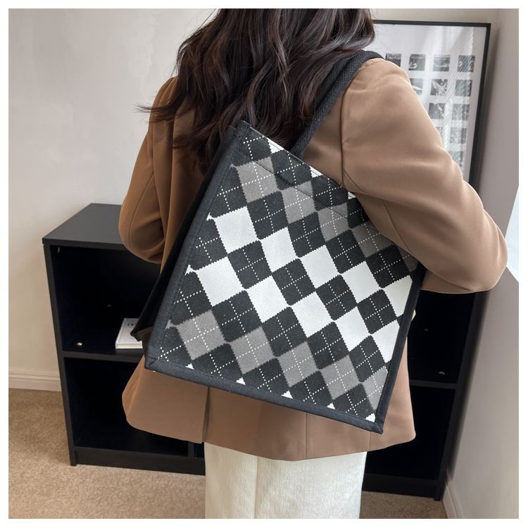 Damernas casual canvas tote väska för vardag och studier_voghion.com