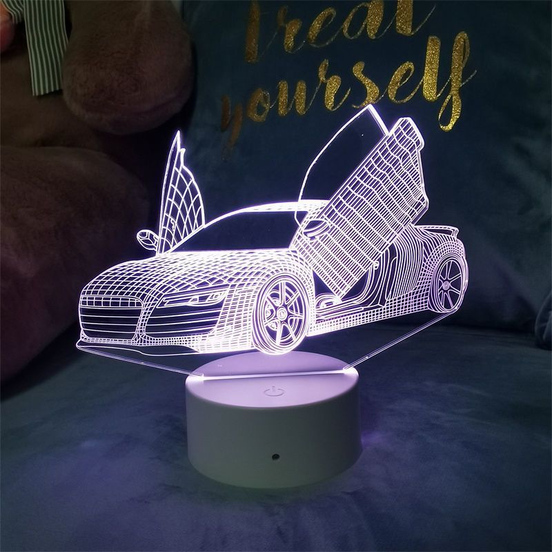 Kreative Illusion Schreibtischlampe Sport Design USB Nachtlicht Atmosphäre LED Fernbedienung Auto Tischplatte Kleines Ornament Geschenk_voghion.com