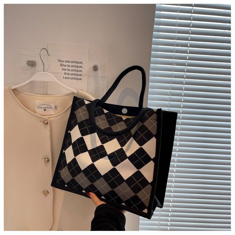 Damernas casual canvas tote väska för vardag och studier_voghion.com
