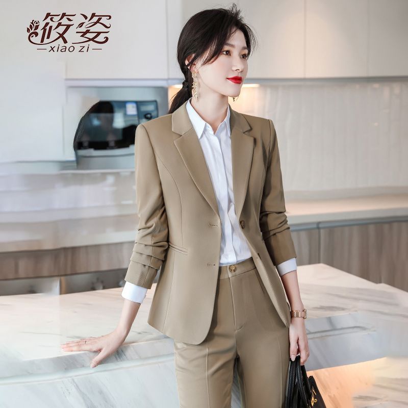 Suit suit women's professional wear temperament high-end Korean fashion interview formal suit hotel work clothes autumn and winter