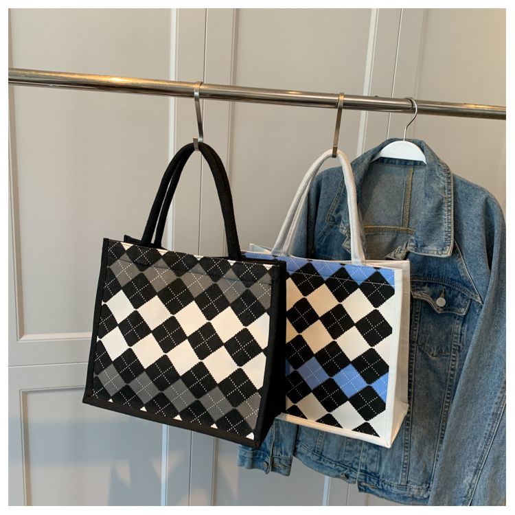 Damernas casual canvas tote väska för vardag och studier_voghion.com