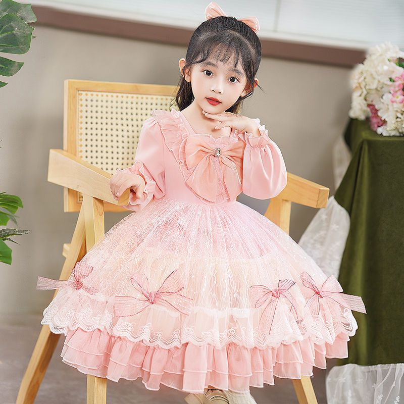 洛麗塔公主裙女童春裝2023新款女孩蘿莉塔裙子寶寶春秋連衣裙洋氣