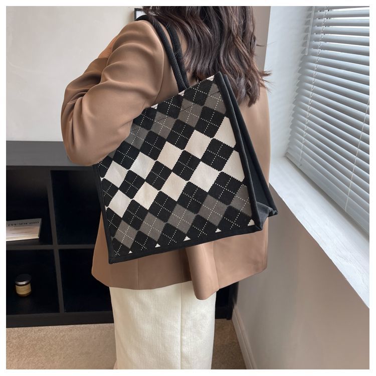 Damernas casual canvas tote väska för vardag och studier_voghion.com
