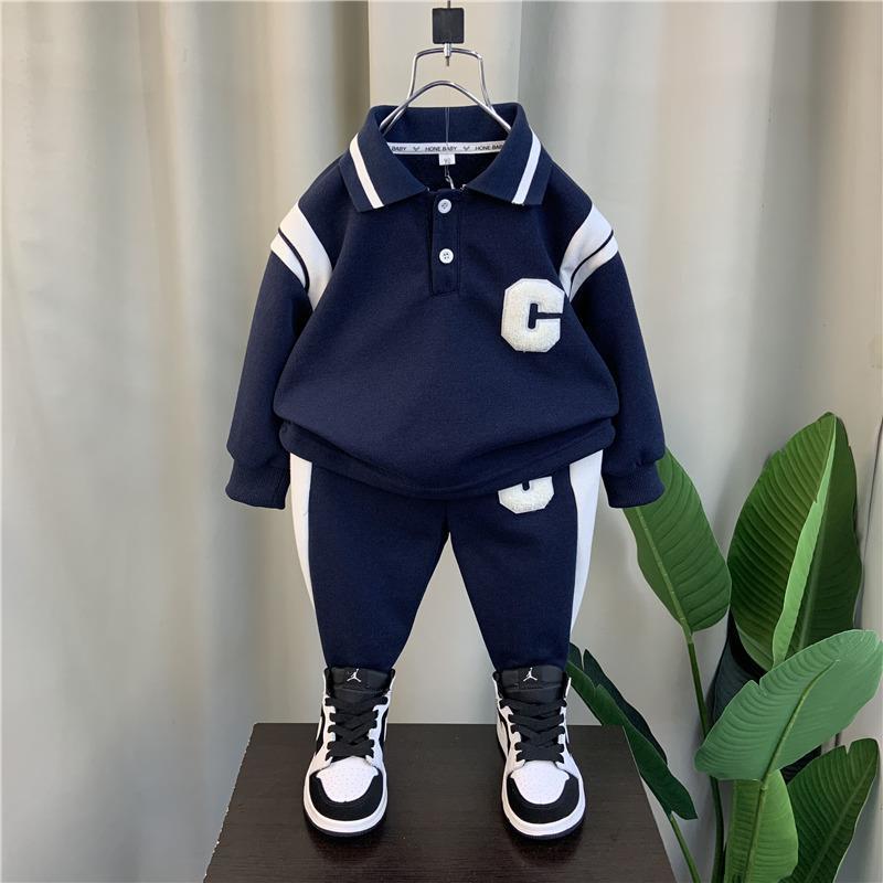 Babyfeet Boys Autumn and Winter Suit 2022 New Baby Winter Clothes Children's Handsome Fried Street Sports Children's Clothes