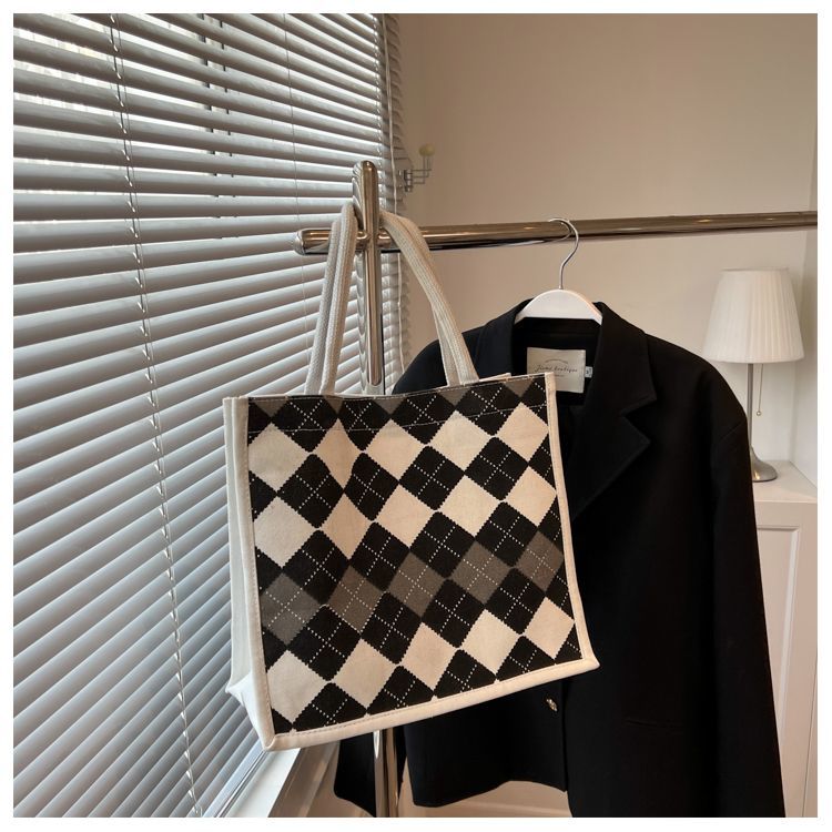 Damernas casual canvas tote väska för vardag och studier_voghion.com