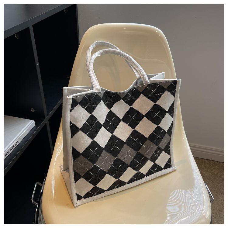 Damernas casual canvas tote väska för vardag och studier_voghion.com
