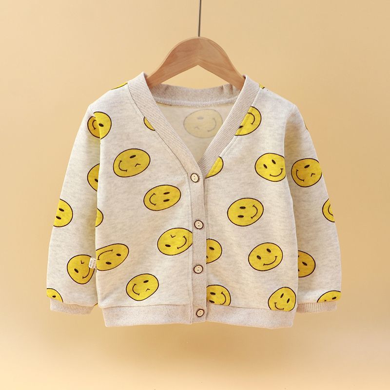 Children's Knitted Cardigan Small Children's Thin Coat Baby V-neck Spring and Autumn Tops Boys and Girls All-match Fashion