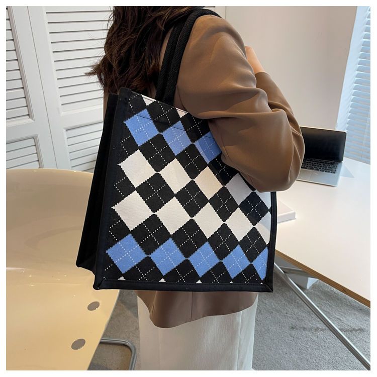 Damernas casual canvas tote väska för vardag och studier_voghion.com