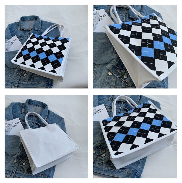 Damernas casual canvas tote väska för vardag och studier_voghion.com