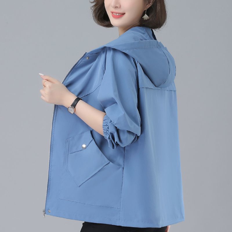 [80-180 catties] large size windbreaker jacket women's 2023 new spring and autumn middle-aged mother's loose top