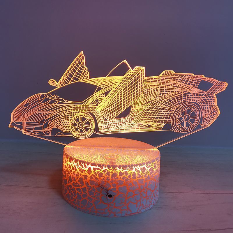 Creative Illusion Desk Lamp Sports Design USB Night Light Atmosphere LED Remote Control Car Tabletop Small Ornament Gift_voghion.com