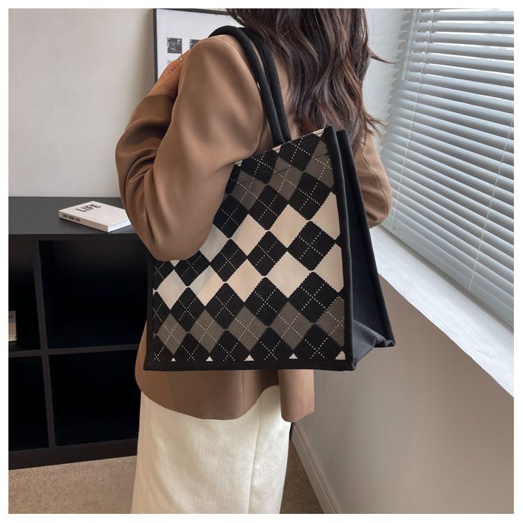 Damernas casual canvas tote väska för vardag och studier_voghion.com
