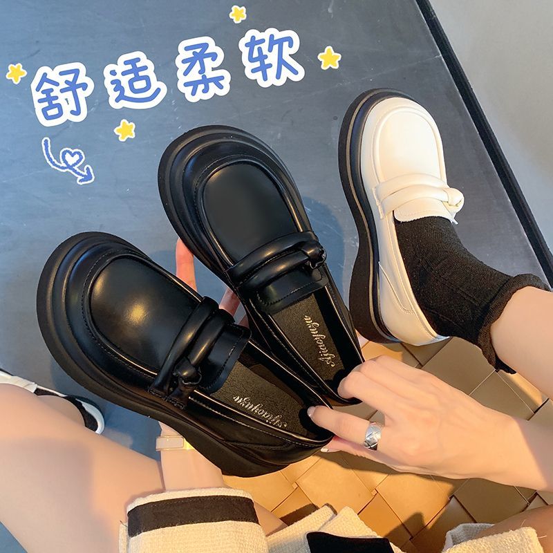 小皮鞋女2022新款松糕厚底英倫風高跟鞋子女夏瑪麗珍洛麗塔jk單鞋