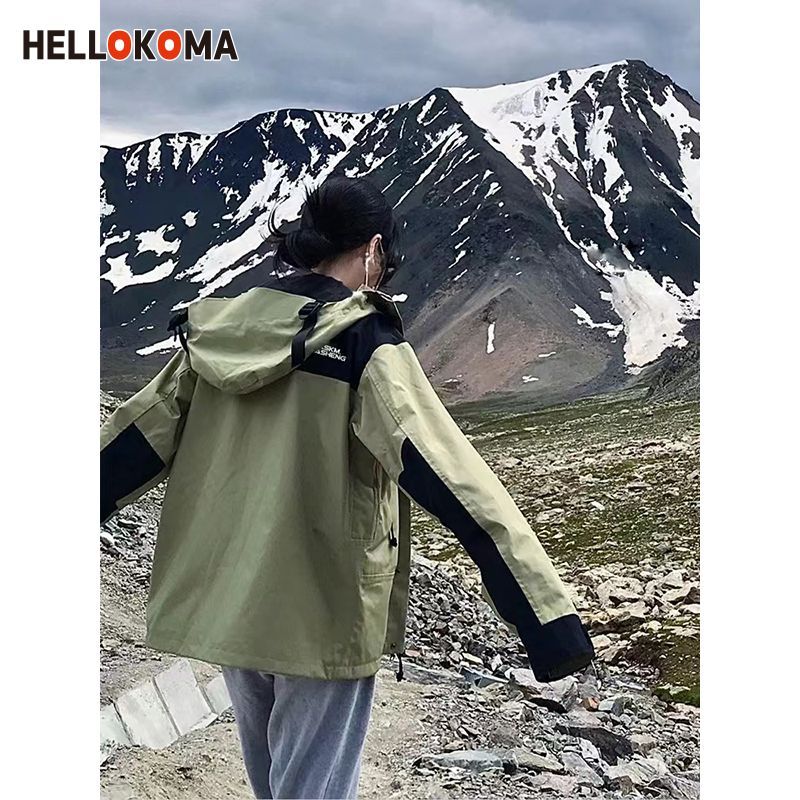 美式衝鋒衣外套男春秋款防水防風戶外登山服機能風夾克開衫情侶裝