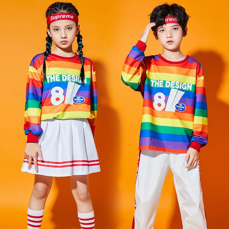 六一兒童表演服男女童啦啦隊操小學生運動會開幕式蓬蓬裙演出服裝