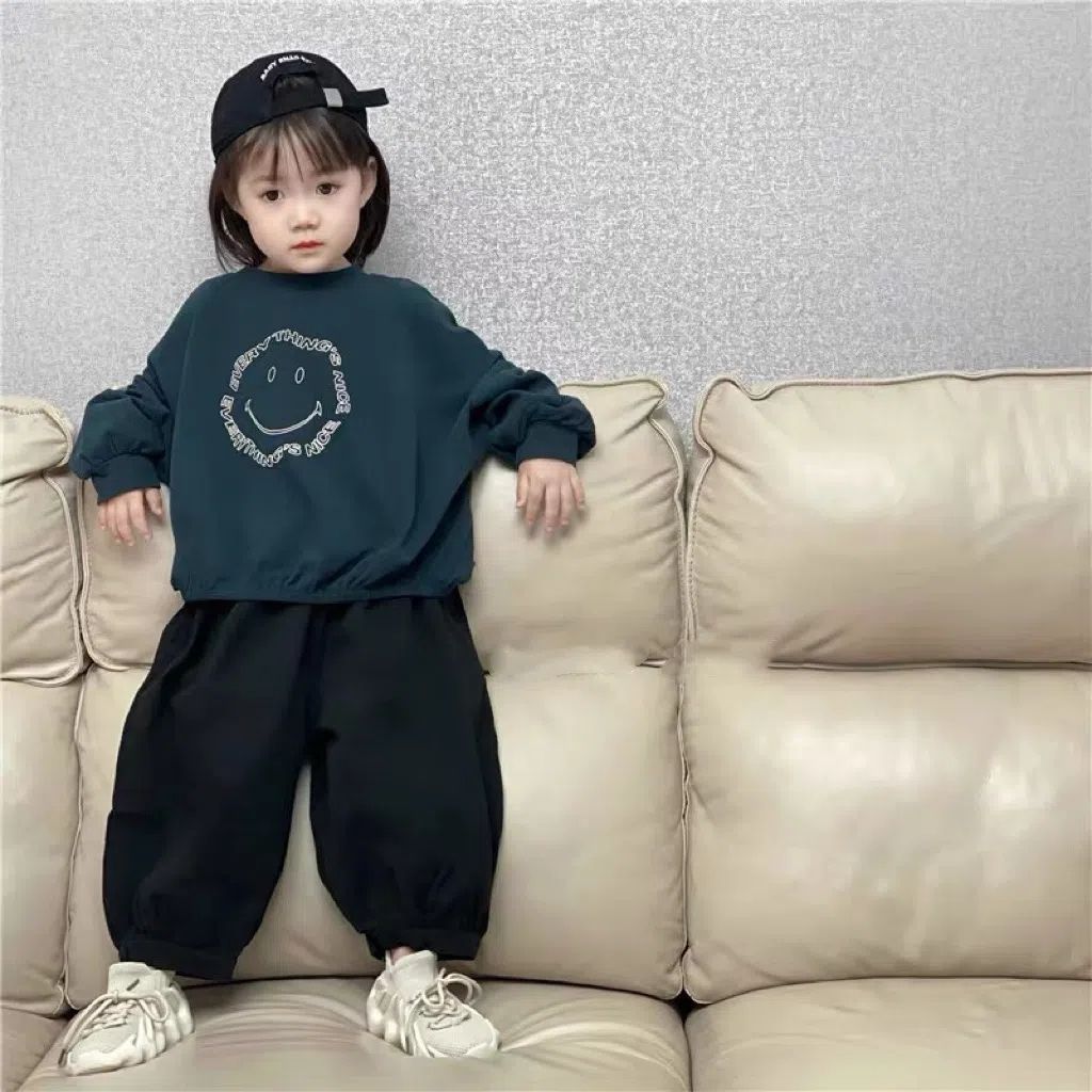 韩版新款童装男女童宝宝卡通笑脸卫衣春秋儿童宽松长袖套头上衣
