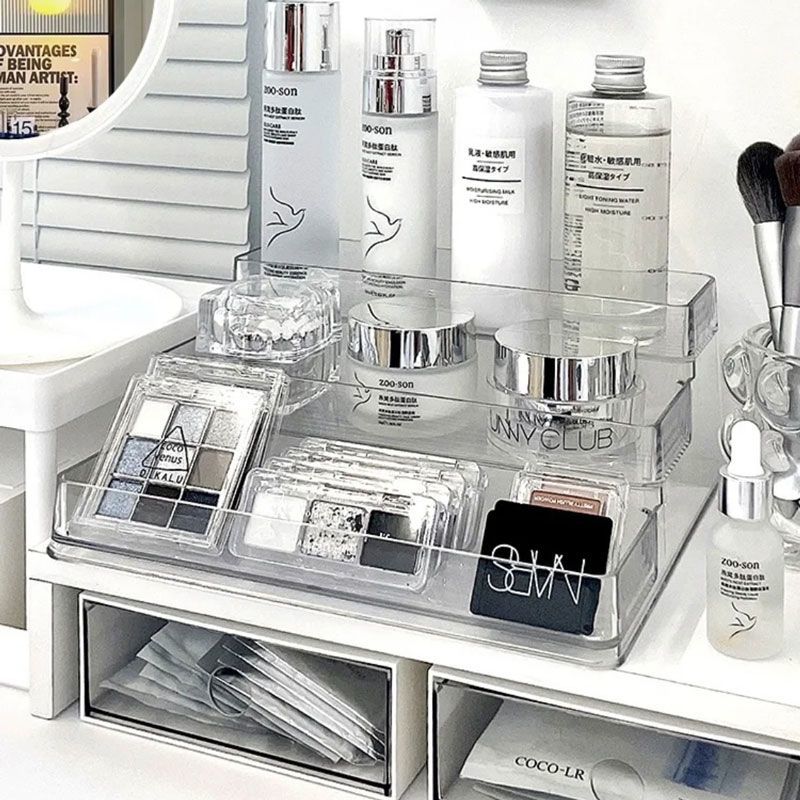 高颜值置物架亚克力化妆品桌面收纳大容量整理盒ins风透明高级感