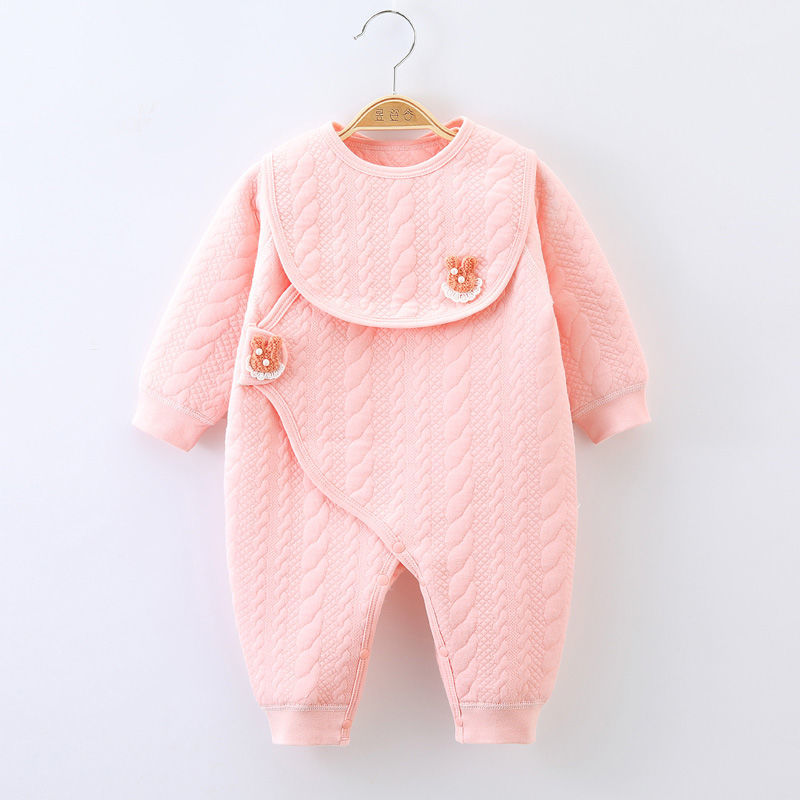 Baby onesie spring and autumn baby boneless class a baby quilted onesie pure cotton butterfly clothing warm suit