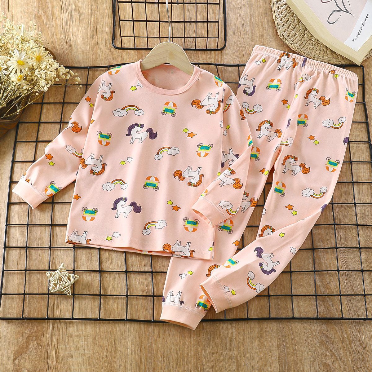 兒童內衣套裝純棉男童女童秋衣秋褲嬰兒寶寶睡衣0-12歲衣服春秋裝