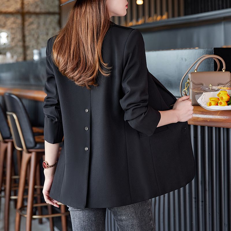 Black Street Casual Suit Jacket Women's Spring and Autumn 2023 New Style This Year's Popular Korean Style Loose Small Suit Top