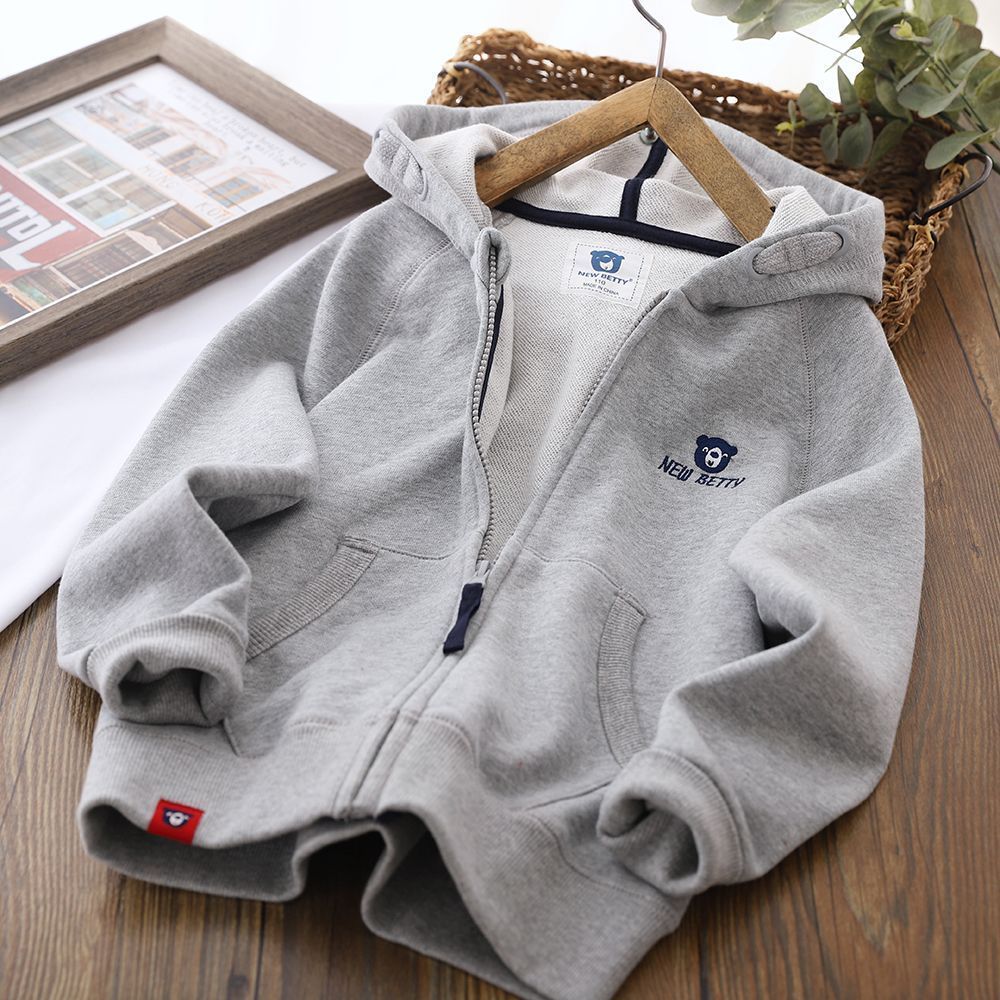 Boys' autumn and winter jacket 2022 new middle and big children's sweater cardigan autumn and winter sports top hoodie tide