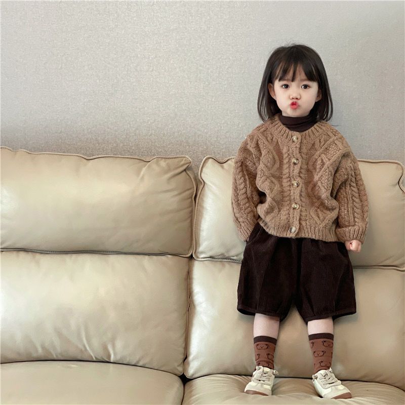 韩版休闲童装儿童森系复古毛衣韩系男女童宝宝洋气百搭针织开衫