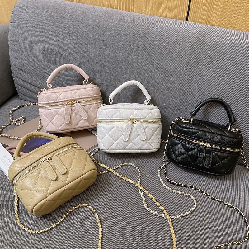 Xiaoxiang style rhombic chain bag  new women's bag Messenger shoulder portable lipstick box small square bag